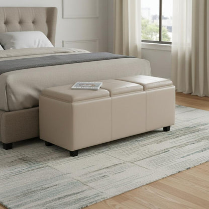 42" Black And Dark Brown Ottoman With Storage HomeRoots