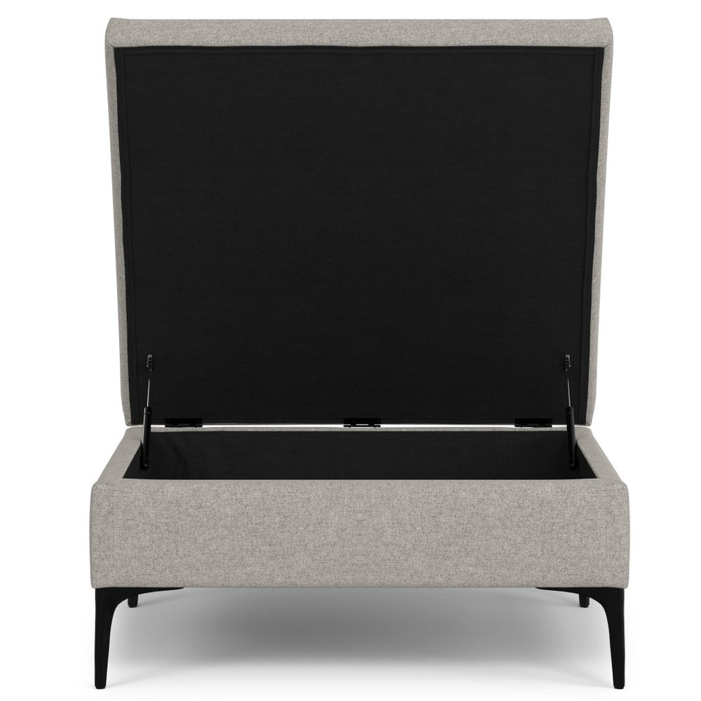 36" Brown And Black Ottoman With Storage — view 2