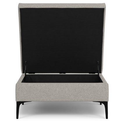 36" Brown And Black Ottoman With Storage HomeRoots