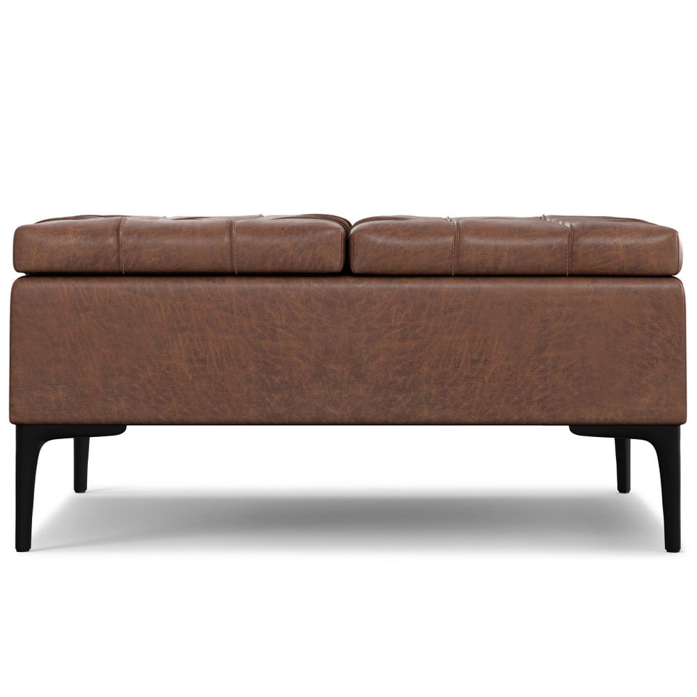 36" Black Tufted Ottoman With Storage HomeRoots