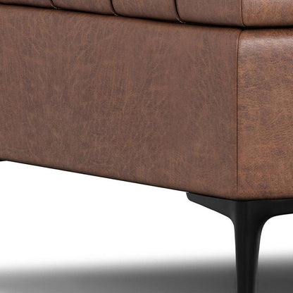 36" Brown And Black Tufted Ottoman With Storage