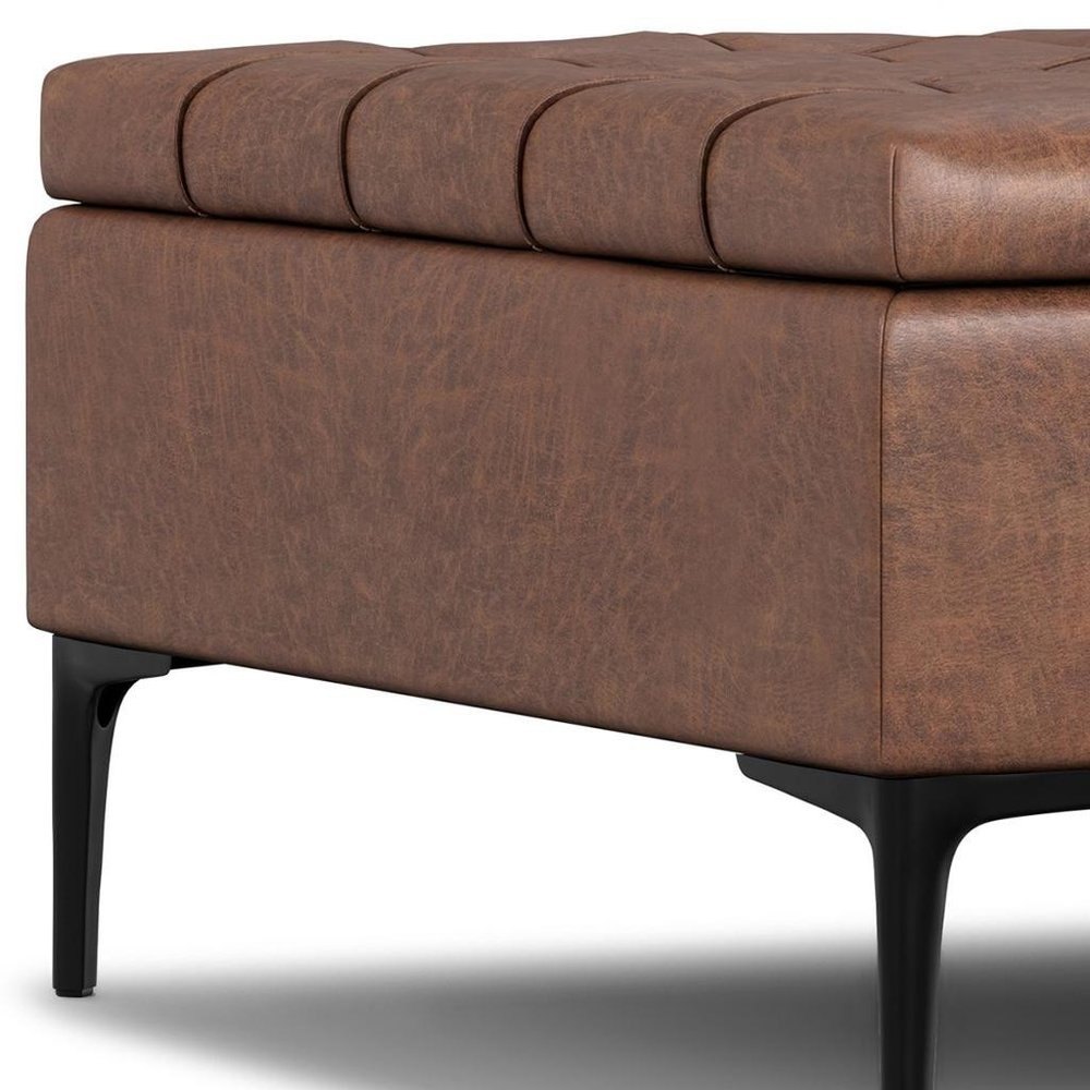 36" Black Tufted Ottoman With Storage — view 6