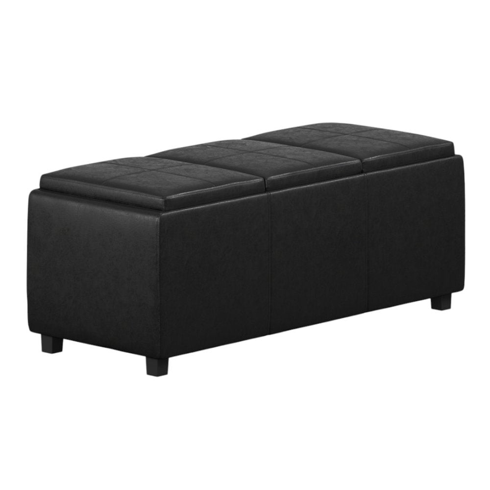 42" Black And Dark Brown Ottoman With Storage — view 8