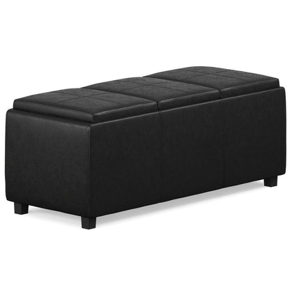 42" Black And Dark Brown Ottoman With Storage HomeRoots