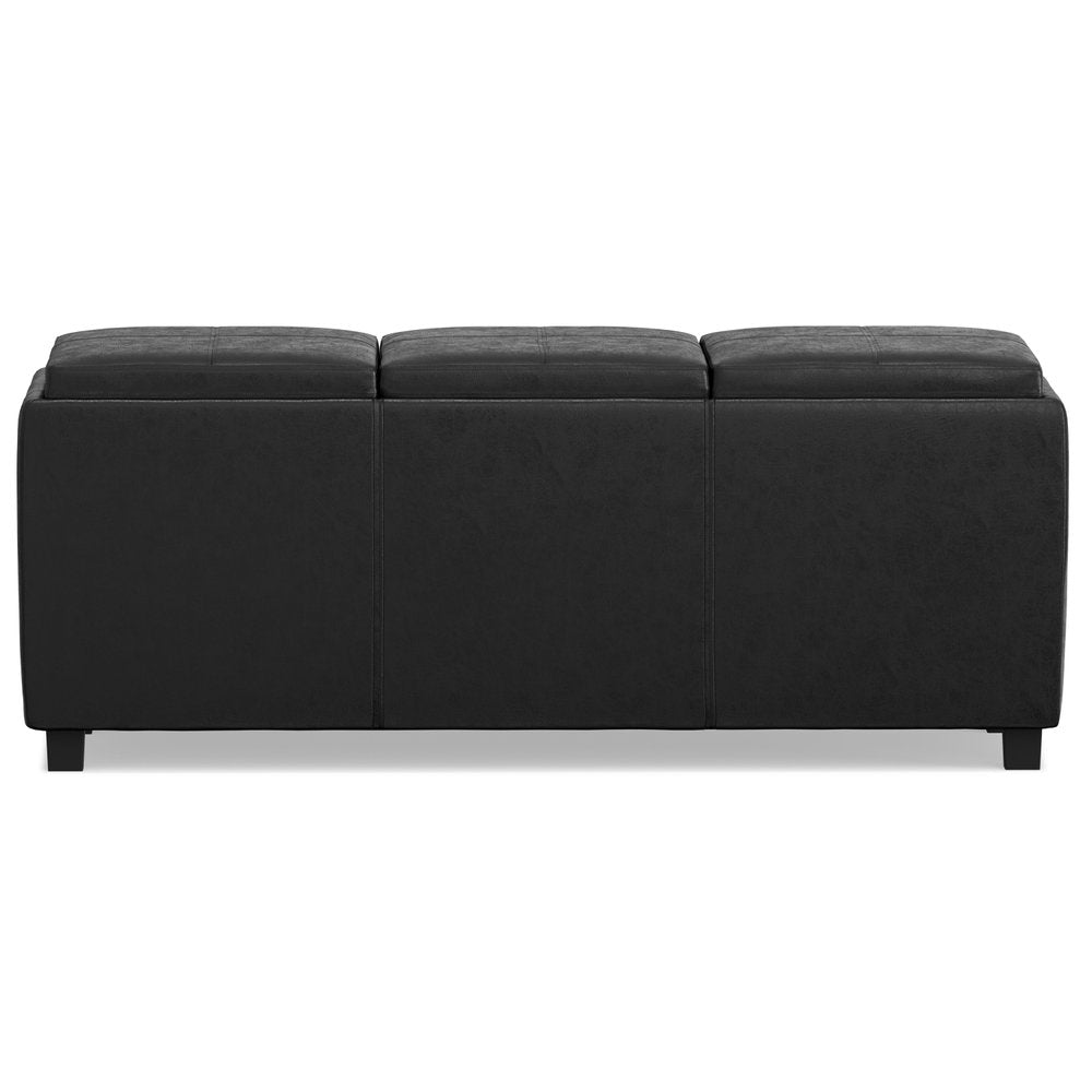 42" Black And Dark Brown Ottoman With Storage HomeRoots