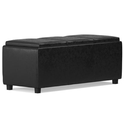 42" Black And Dark Brown Ottoman With Storage HomeRoots
