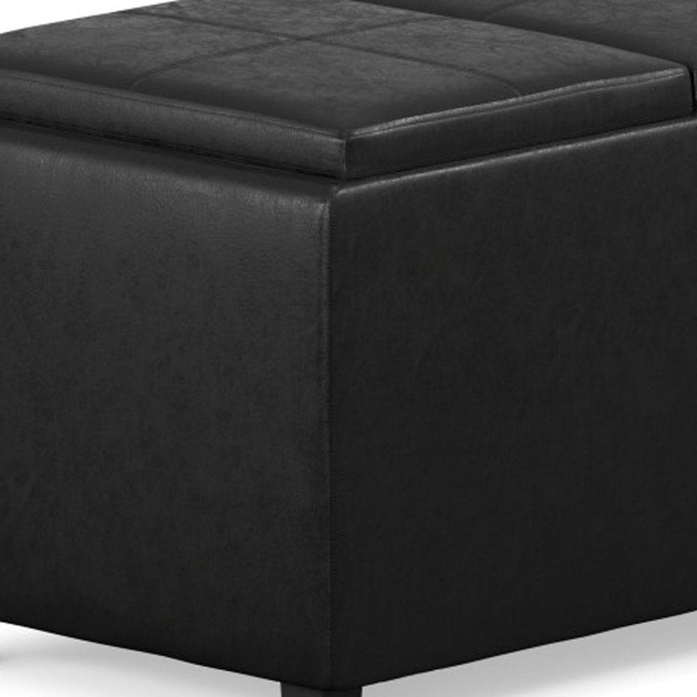 42" Black And Dark Brown Ottoman With Storage HomeRoots