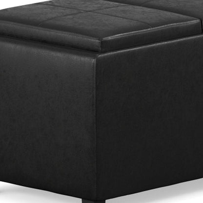42" Black And Dark Brown Ottoman With Storage HomeRoots