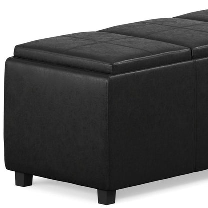 42" Black And Dark Brown Ottoman With Storage HomeRoots