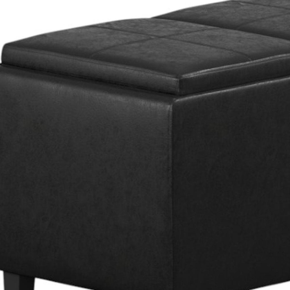 42" Black And Dark Brown Ottoman With Storage HomeRoots