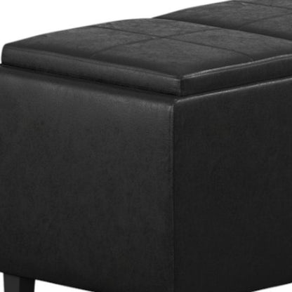 42" Black And Dark Brown Ottoman With Storage HomeRoots