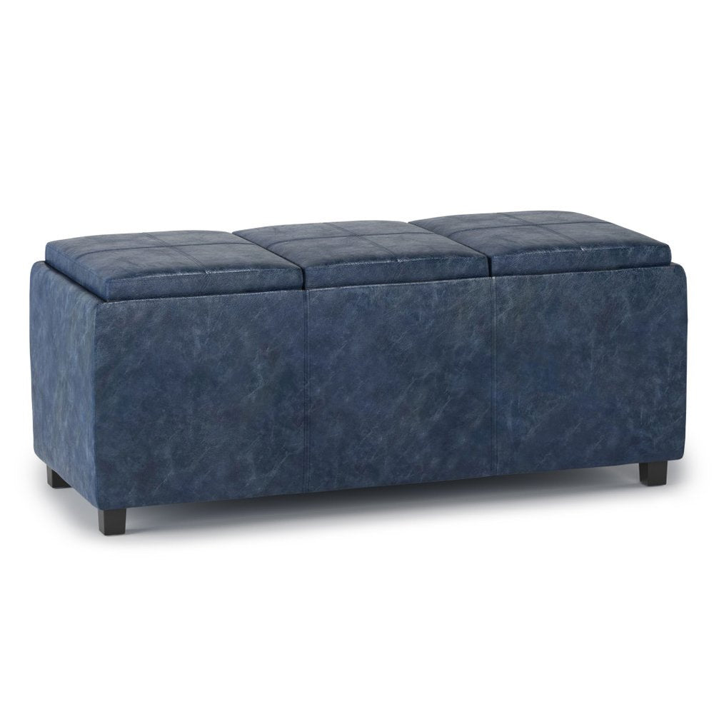 42" Black And Dark Brown Ottoman With Storage — view 11