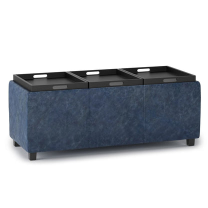 42" Black And Dark Brown Ottoman With Storage HomeRoots