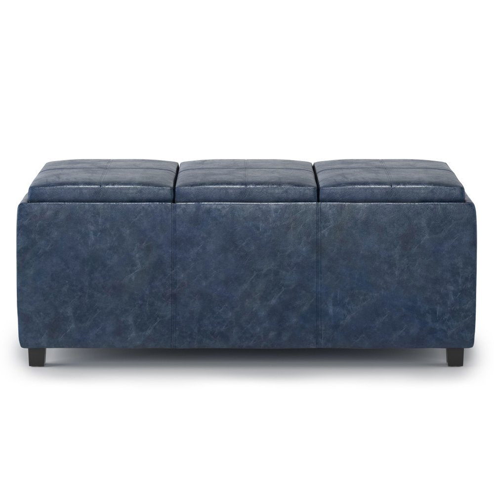 42" Black And Dark Brown Ottoman With Storage HomeRoots
