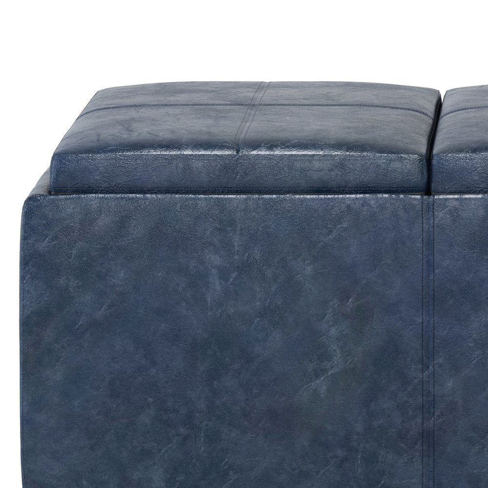 42" Black And Dark Brown Ottoman With Storage HomeRoots