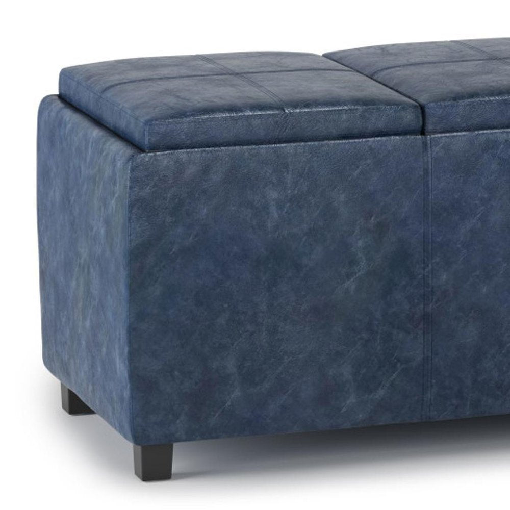42" Black And Dark Brown Ottoman With Storage — view 15