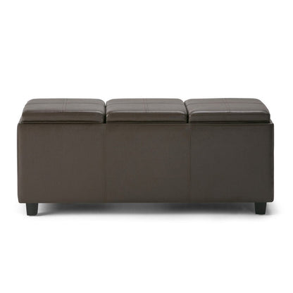 42" Black And Dark Brown Ottoman With Storage HomeRoots