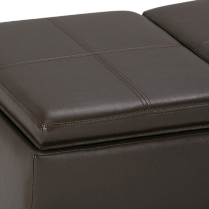 42" Black And Dark Brown Ottoman With Storage HomeRoots