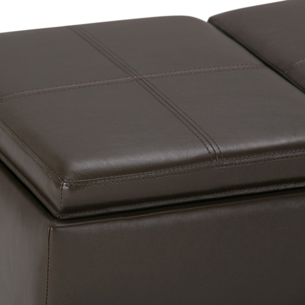 42" Natural And Dark Brown Ottoman With Storage — view 12