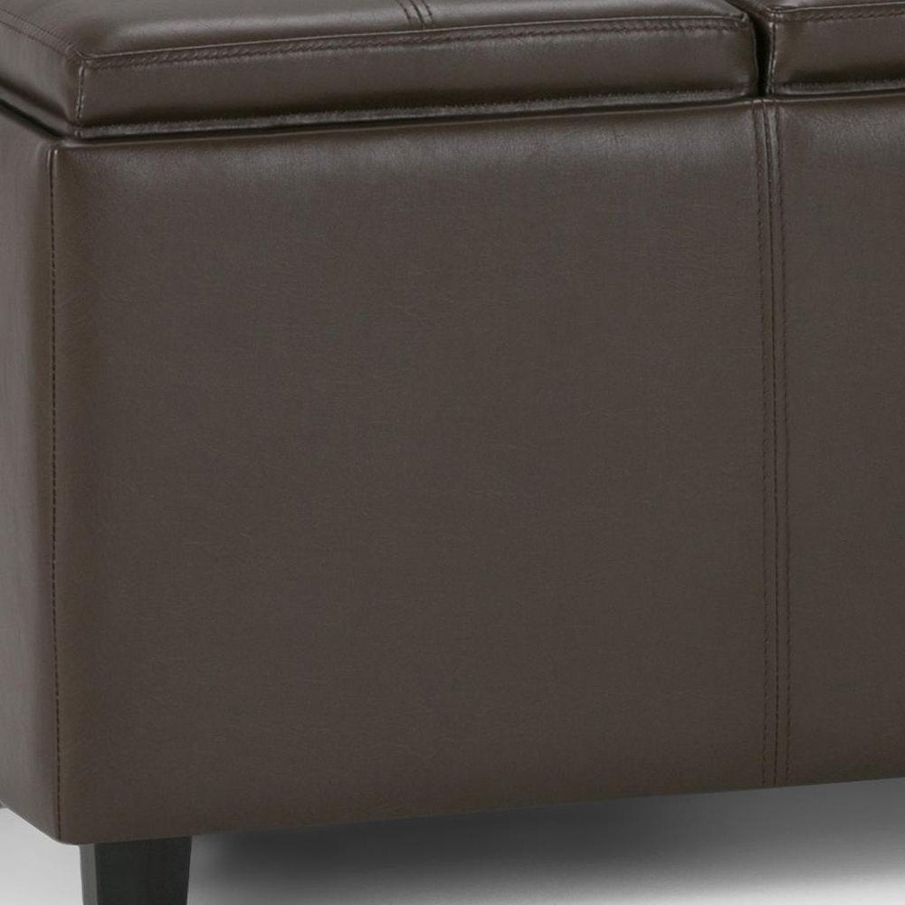 42" Black And Dark Brown Ottoman With Storage HomeRoots