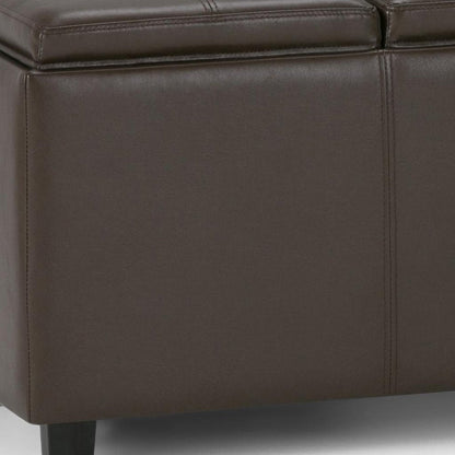 42" Natural And Dark Brown Ottoman With Storage