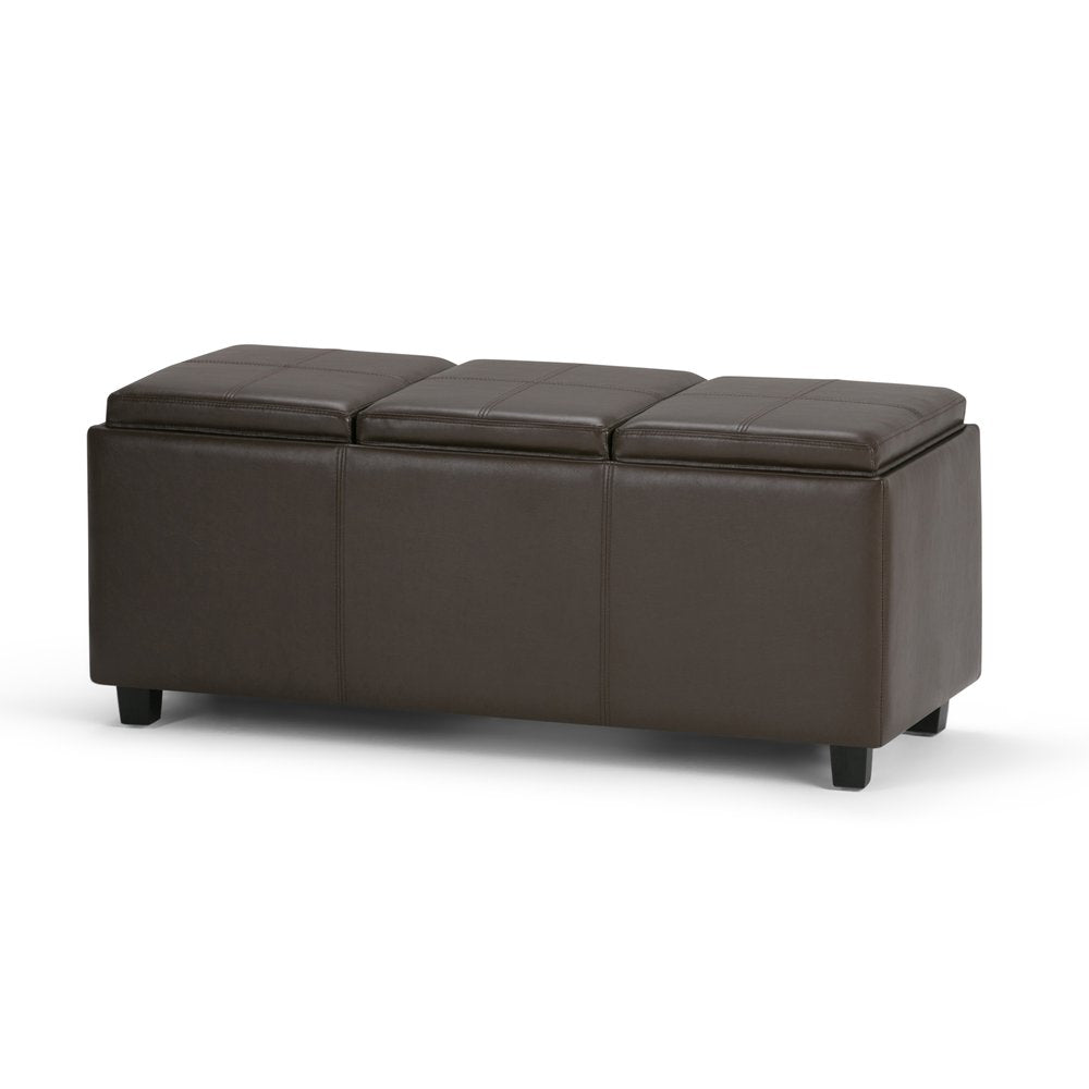 42" Black And Dark Brown Ottoman With Storage — view 14