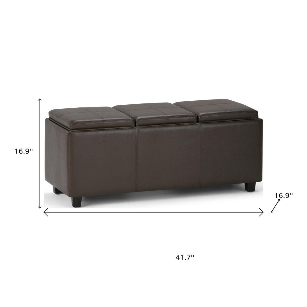 42" Black And Dark Brown Ottoman With Storage HomeRoots