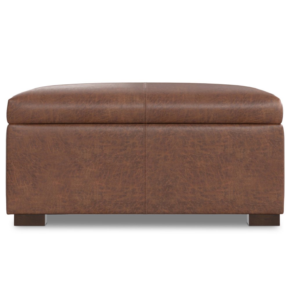 36" Brown And Walnut Ottoman With Storage — view 4
