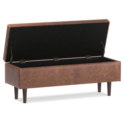 48" Brown Tufted Ottoman With Storage HomeRoots