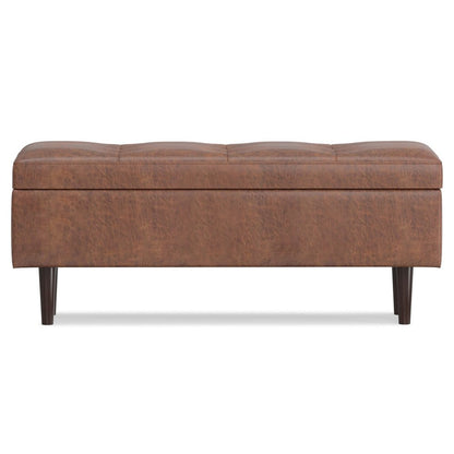 48" Brown Tufted Ottoman With Storage HomeRoots