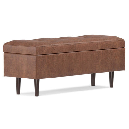 48" Brown Tufted Ottoman With Storage HomeRoots