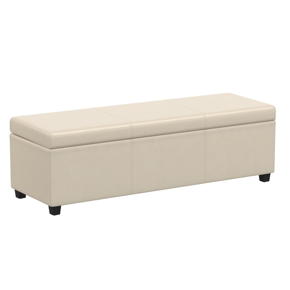 36" Slate Gray And Walnut Tufted Ottoman With Storage — view 8