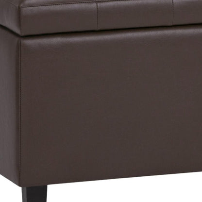 34" Chocolate And Dark Brown Tufted Ottoman With Storage HomeRoots