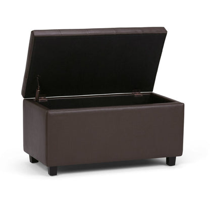 34" Chocolate And Dark Brown Tufted Ottoman With Storage HomeRoots