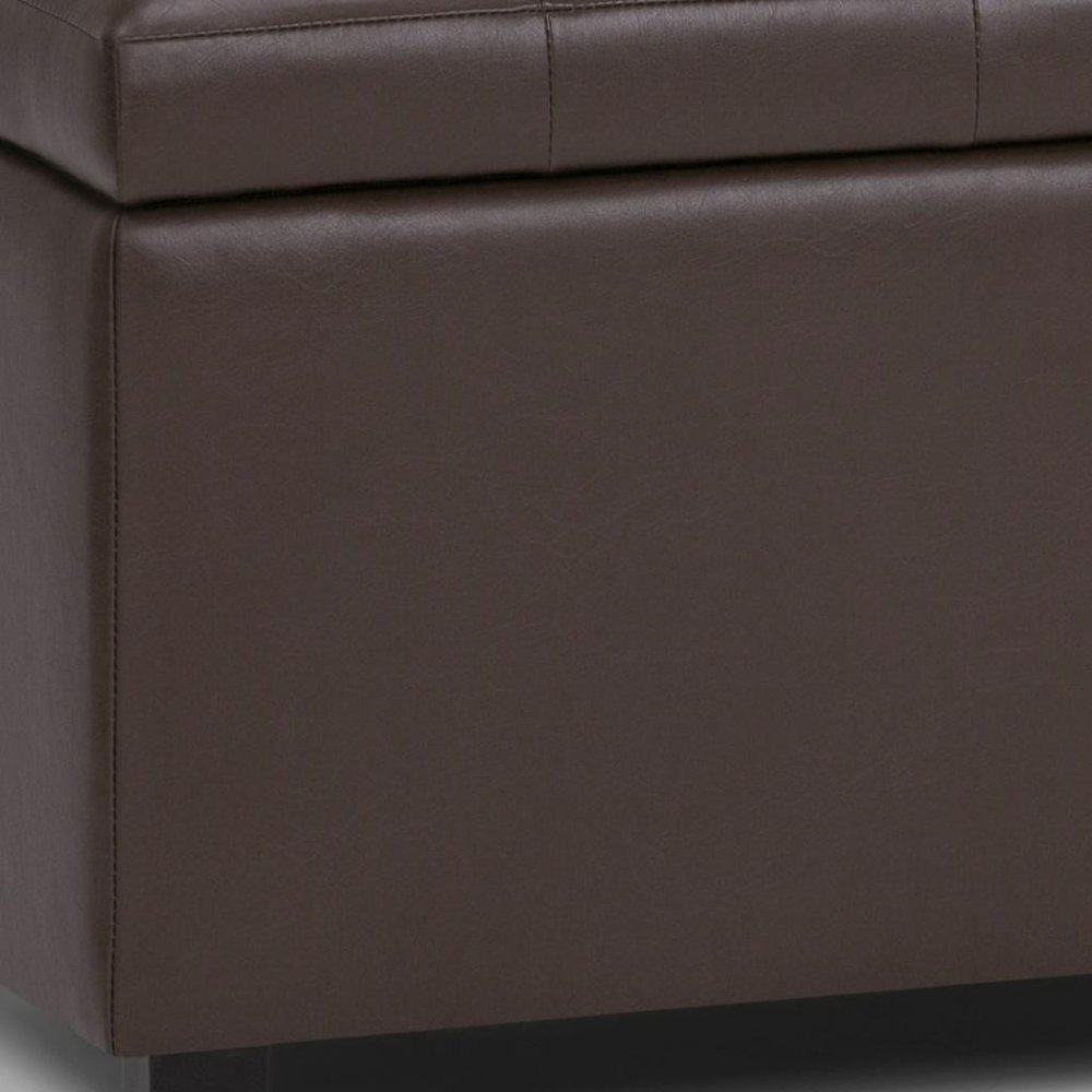 34" Chocolate And Dark Brown Tufted Ottoman With Storage HomeRoots
