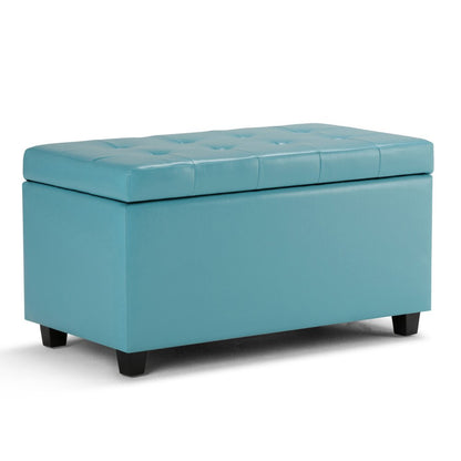 34" Chocolate And Dark Brown Tufted Ottoman With Storage HomeRoots