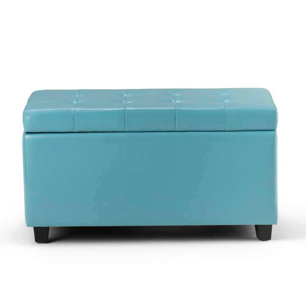 34" Chocolate And Dark Brown Tufted Ottoman With Storage HomeRoots