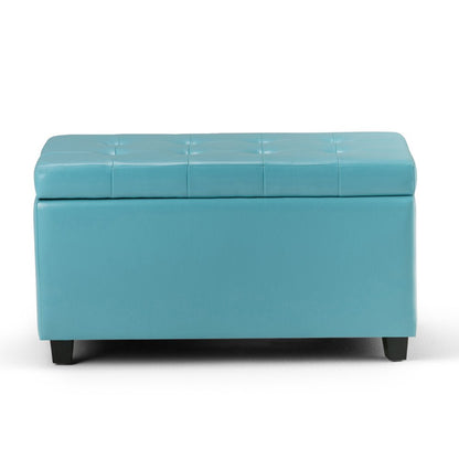 34" Chocolate And Dark Brown Tufted Ottoman With Storage HomeRoots