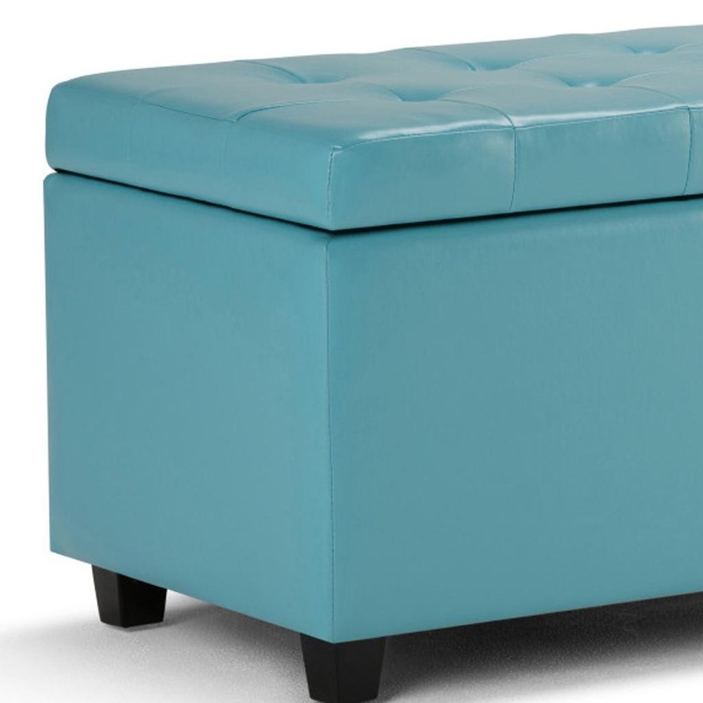 34" Chocolate And Dark Brown Tufted Ottoman With Storage HomeRoots