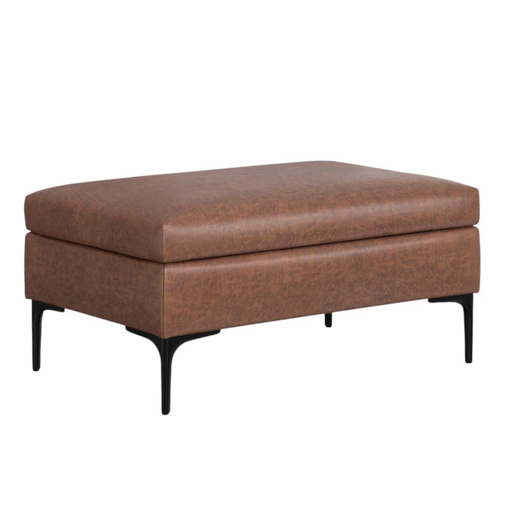 36" Brown And Black Ottoman With Storage — view 8