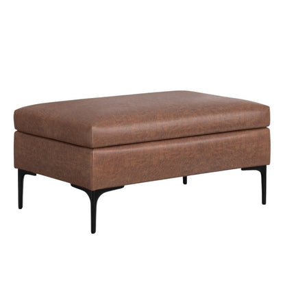 36" Brown And Black Ottoman With Storage HomeRoots