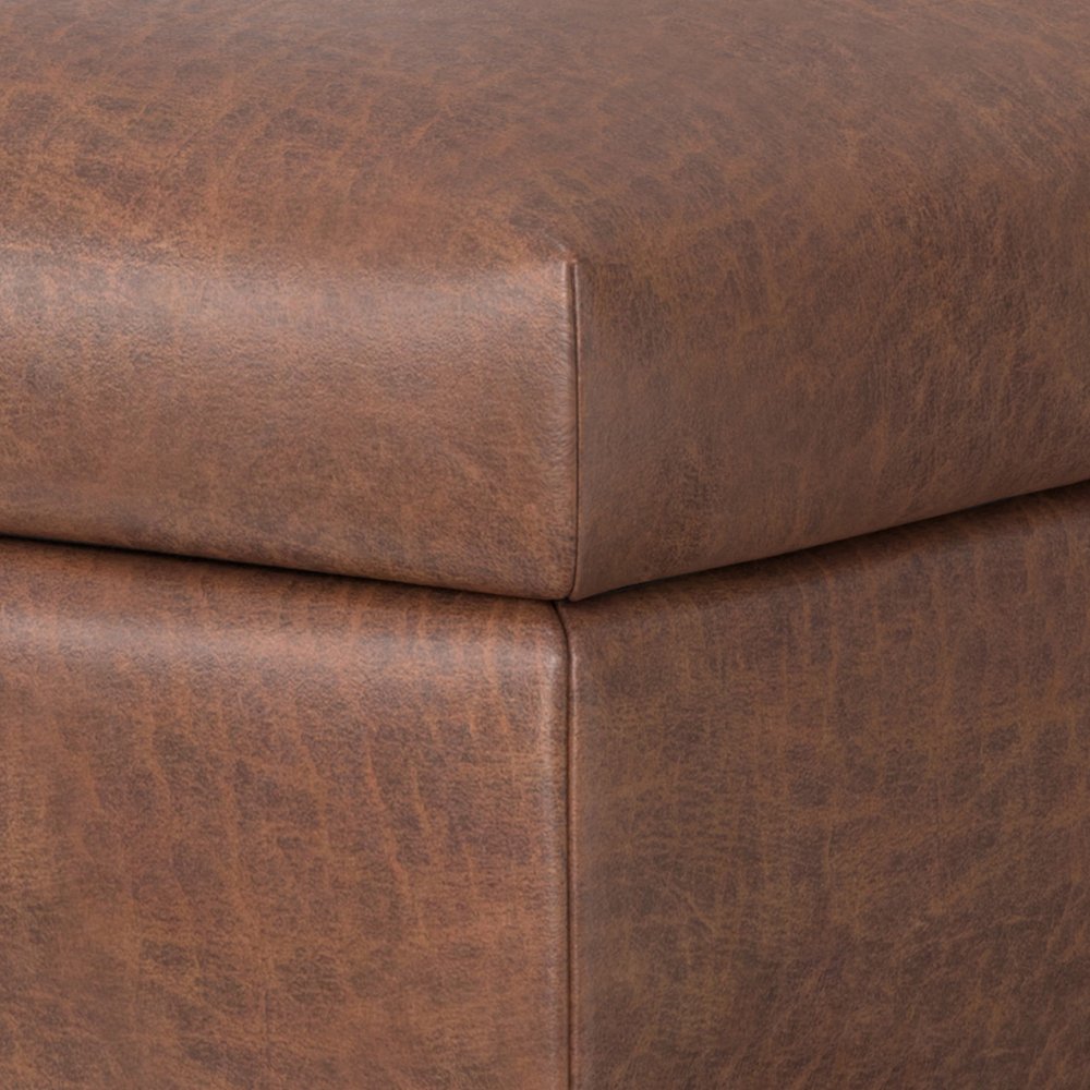 36" Brown And Black Ottoman With Storage — view 4