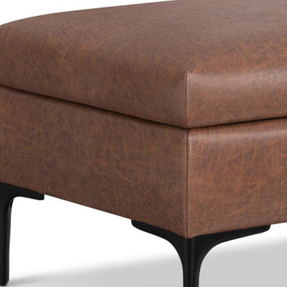 36" Brown And Black Ottoman With Storage
