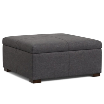36" Brown And Walnut Ottoman With Storage HomeRoots