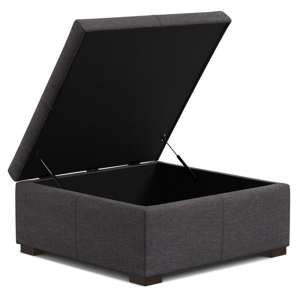 36" Brown And Walnut Ottoman With Storage HomeRoots