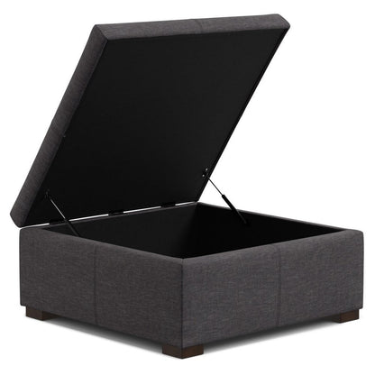 36" Brown And Walnut Ottoman With Storage HomeRoots