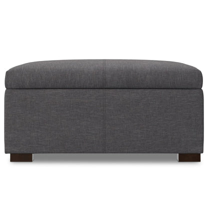 36" Brown And Walnut Ottoman With Storage HomeRoots
