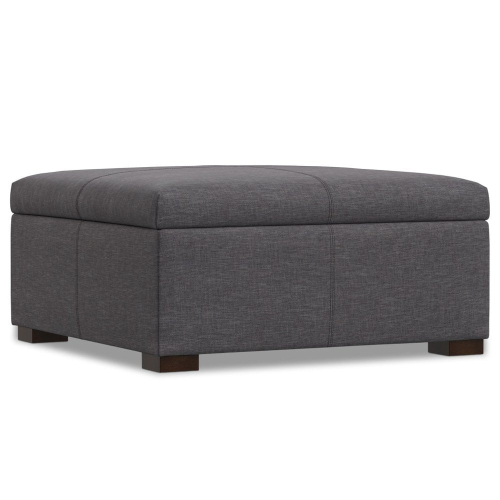 36" Brown And Walnut Ottoman With Storage HomeRoots