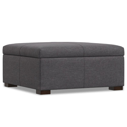 36" Brown And Walnut Ottoman With Storage HomeRoots