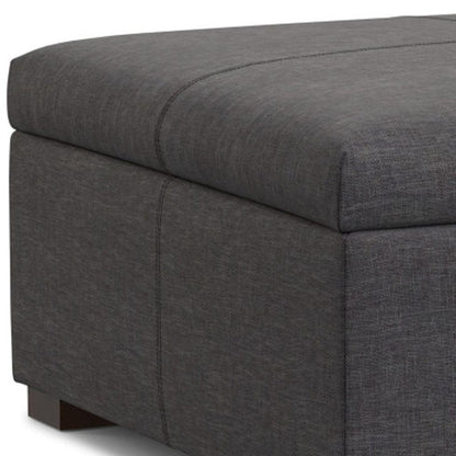 36" Brown And Walnut Ottoman With Storage HomeRoots